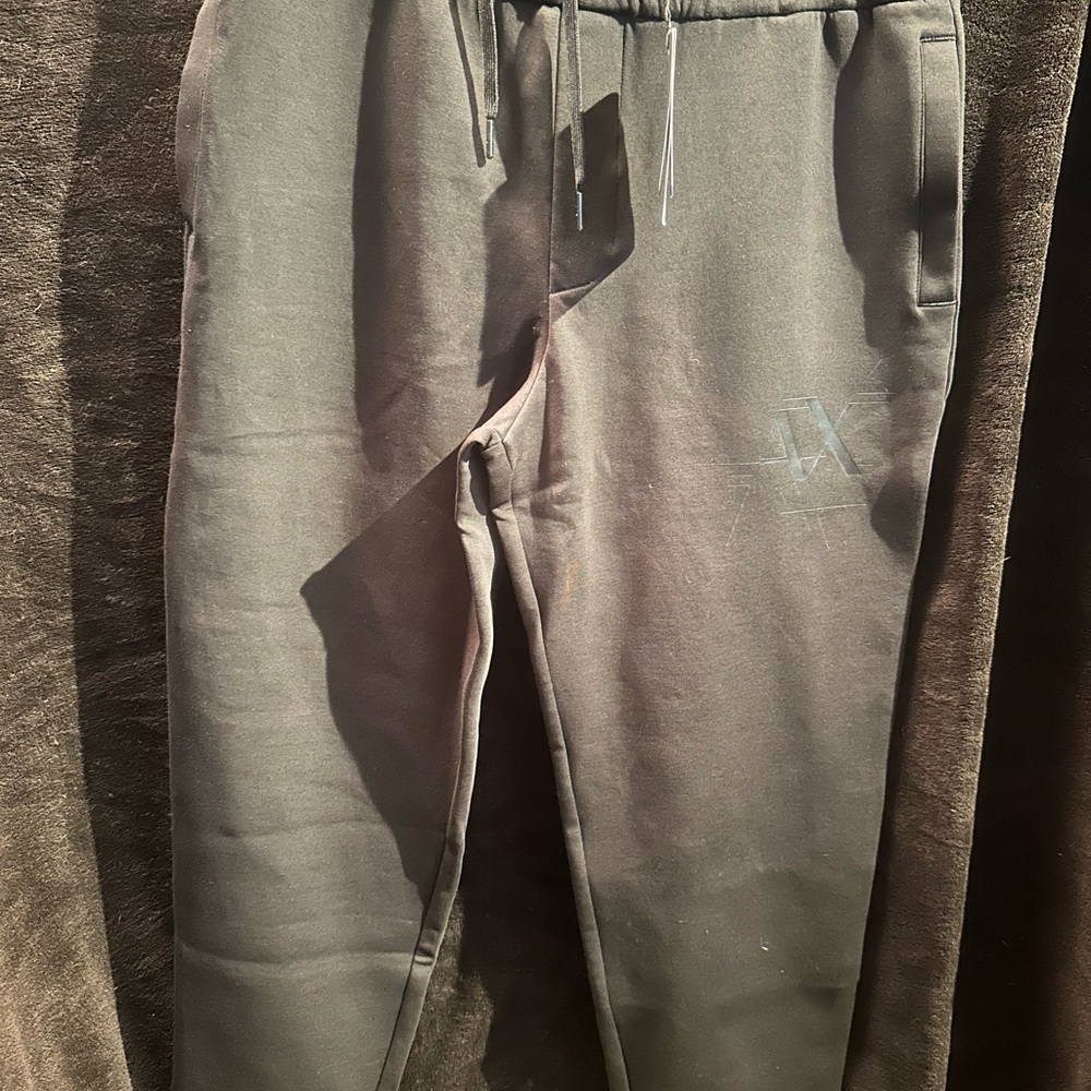 Armani Exchange Black Sweatpants with Elastic Waistband